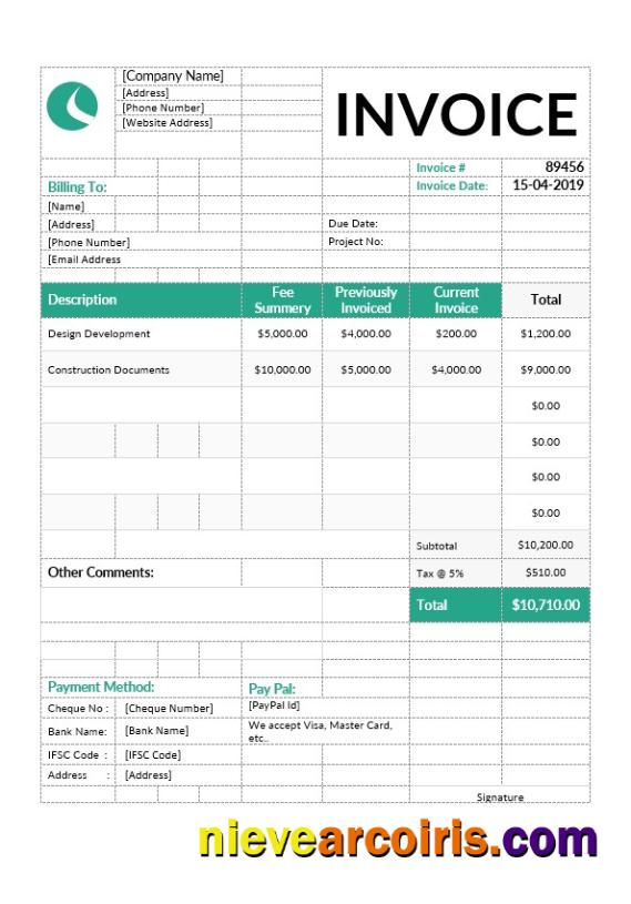 Architect Invoice
